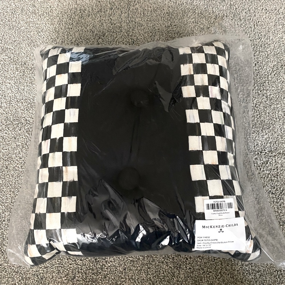 Mackenzie Childs Double Button Pillow